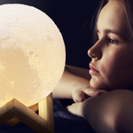 Load image into Gallery viewer, LED 3D Printed Moon Lamp
