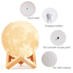 Load image into Gallery viewer, LED 3D Printed Moon Lamp
