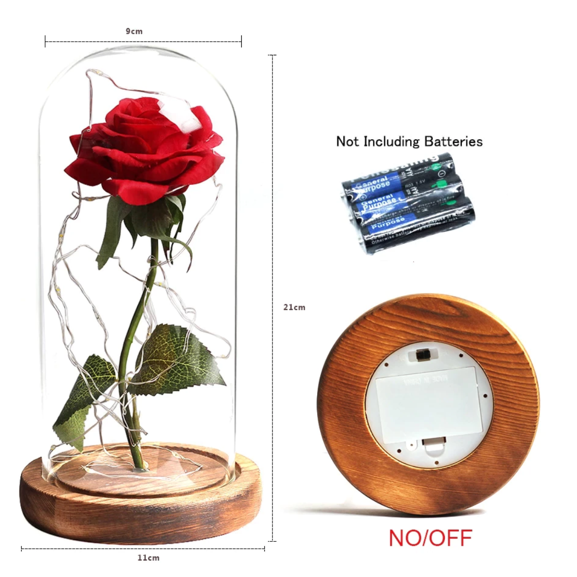 LED Eternal Rose Glass Display